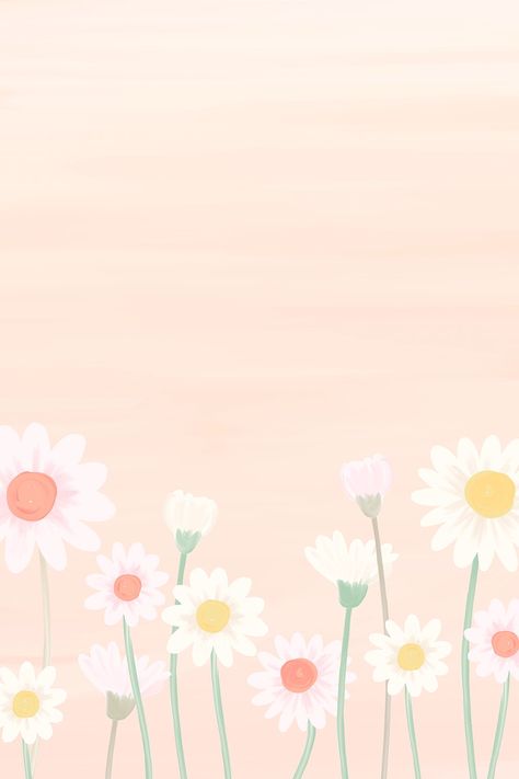 Drawn Daisy, Nature Cartoon, Cartoon Leaf, Daisy Wallpaper, Easter Wallpaper, Frame Vector, Cute Pastel Wallpaper, Cute Wallpaper, Spring Wallpaper