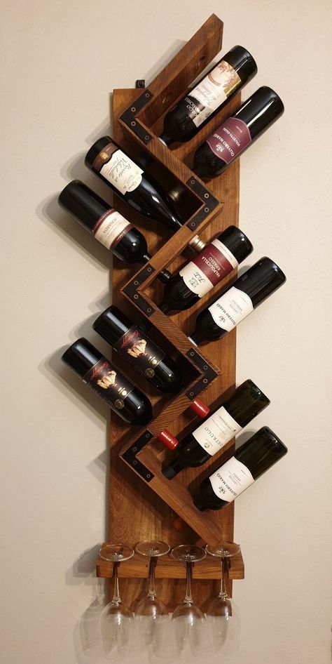 Wine Display Design, Kitchen Design Boho, Wine Glass Hanger, Wine Rack Design, Rustic Wine Racks, Diy Home Bar, Woodworking Basics, Amazing Woodworking, Organic Modern Decor Living Room