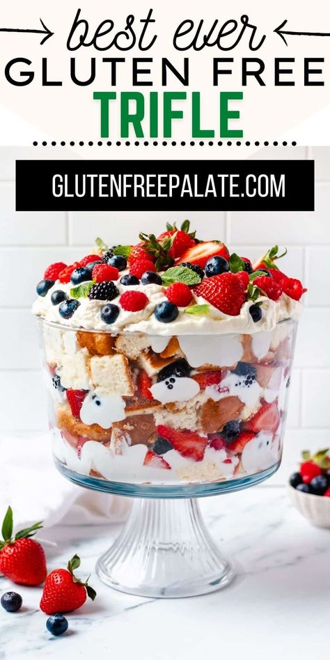 Gluten Free Trifle, Dairy Free Trifle, Gluten Free Truffles, Cake Berries, Gluten Free Pudding, Gluten Free Lemon Cake, Gluten Free Strawberry Shortcake, Gluten Free Vanilla Cake, Gluten Free Dairy Free Dessert