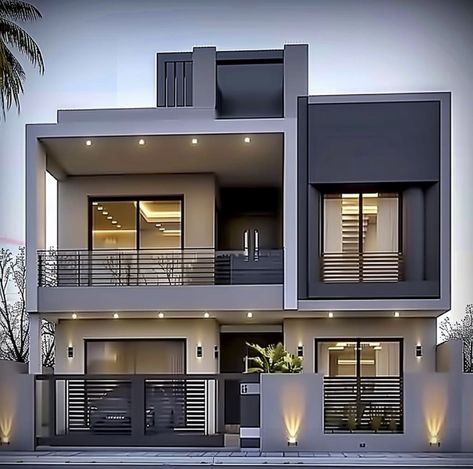 Aesthetic House Color Exterior, New Elevation Designs, First Floor House Design, Modern House Colors, House Structure Design, Modern Bungalow House Design, Home Exterior Design, 2 Storey House Design, Small House Front Design