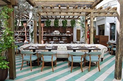 Kaper Design; Restaurant & Hospitality Design: Soho House; Miami- Cecconi's Restaurant Soho House Miami, Soho Beach House Miami, Soho Beach House, Miami Hotels, Restaurant Patio, Romantic Restaurant, Outdoor Restaurant, Soho House, Restaurant Interior Design