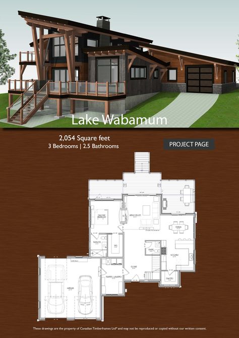 Small house plans Unique Cabin Floor Plans, Modern Cabin Floorplan, Chalet Floor Plans, Modern Cabin Exterior, Frame Floor Plans, Timber Frame Floor Plans, Lakehouse Design, Modern Lakehouse, Zero Clearance Fireplace