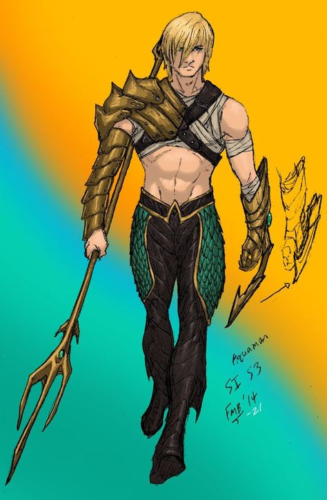 Atlantean Oc, Justice League Costumes, Secret Identity, Warrior King, Comic Relief, Fantasy Armor, Superhero Design, Dc Characters, Aquaman