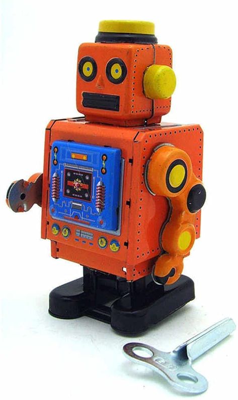 Amazon.com: Charmgle MS519 Retro Tin Toy Robot Wind-Up Toy Photography Prop Decoration Novelty Gift Adult Collection (Orange) : Toys & Games Mother In Law Cottage, Toy Robot, Toy Photography, Wind-up Toys, Library Decor, Kids Discover, Robot Toy, Tin Toys, Toys Photography