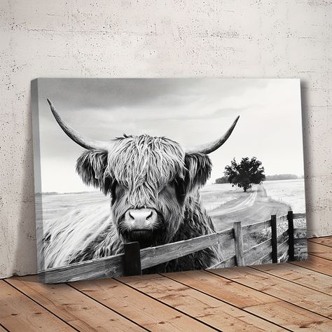 Faster shipping. Better service Wall Art Paint, Highland Cow Painting, Highland Cow Canvas, Cow Wall Art, Zen Wall Art, Cow Canvas, World Map Art, Nautical Wall Art, Cow Painting