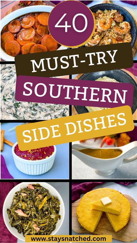 Here are 40 must-try Southern side dishes. Immerse yourself in the flavorful world of soul food side dishes, where each bite tells a story of rich, comforting traditions from the heart of the American South. From velvety macaroni and cheese to perfectly seasoned collard greens, these dishes are more than sides—they’re the soul of every meal. Soul Food Side Dishes, Side Dishes Southern, Cajun Seafood Gumbo, Food Side Dishes, Cornbread Dressing With Chicken, Ham Hocks And Beans, Christmas Dinner Side Dishes, Southern Soul Food, Turkey Gravy Easy