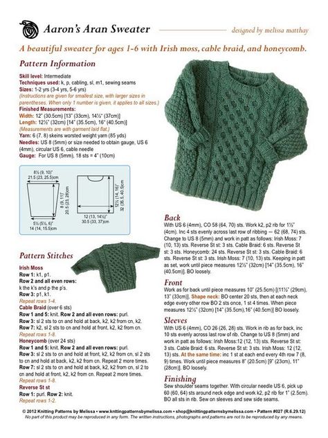 Child's Aran Sweater | Knitting and Crochet Forum Crochet Sweater Ideas, Free Aran Knitting Patterns, Trendy Crochet Sweater, Kids Sweater Pattern, Boys Knitting Patterns Free, Cable Knit Sweater Pattern, Sweaters Outfit, Kids Knitting, Knitting Patterns Boys