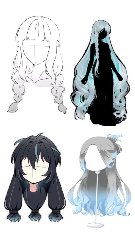 Anime Hair Ideas, Hairstyle Ideas Art, Anime Hair Drawing, Hair Styles Anime, Hair Drawing Reference, Hair Drawing, How To Draw Anime Hair, Anime Hair, How To Draw Hair