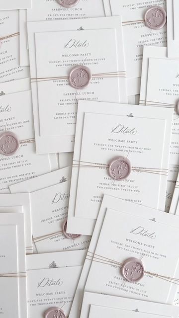 Assembling Wedding Invitations, Wax Seal Design, Wedding Stationary Design, Wax Seal Stamp Wedding, Diy Wax, Welcome Card, Stationery Inspiration, Seal Design, Welcome To The Party