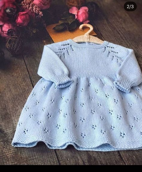 Baby Jackets Pattern, Girls Knitted Dress, Crochet Baby Jacket, Crochet Baby Girl Dress, Crochet Baby Dress Pattern, Baby Frock Pattern, Knit Baby Dress, Pull Bebe, Crochet Toddler