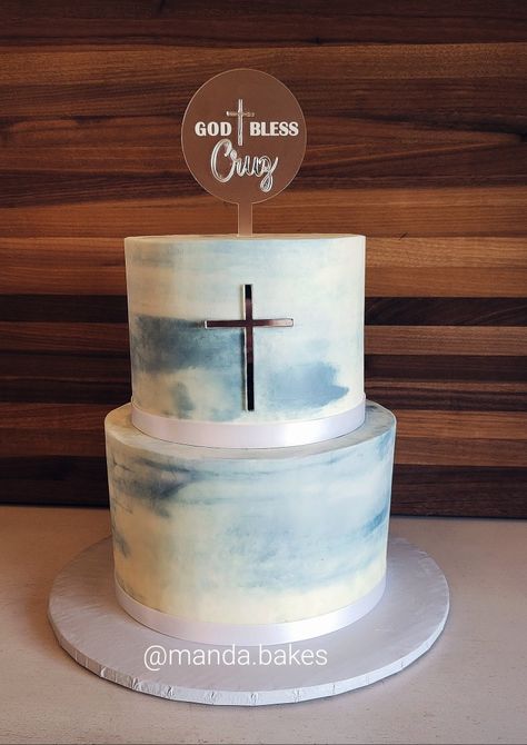 Holy Communion Cake Boy, Boy First Communion Cake, Baptism Cakes For Boys, Baptism Cake For Boy, Baptism Boy Cake, Confirmation Cakes For Boys, First Communion Cakes For Boys, Blue Baptism Cake, Communion Cakes For Boys