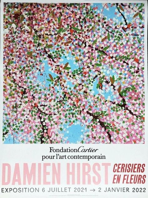 Artwork by Damien Hirst, Cherry Blossom Poster, Made of Original poster on 220 gsm fine art paper Yayoi Kusama Pumpkin, Cherry Blossom Art, Damien Hirst, Art Exhibitions, Yayoi Kusama, Jackson Pollock, Watercolor Inspiration, Museum Exhibition, Japanese Prints