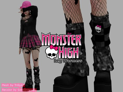 Monster High Sims 4 Cc Patreon, Sims 4 Cc Patreon Clothes Goth, Sims 4 Leg Warmers Cc, Sims 4 Cc Leg Warmers, Sims 4 Monster High Cc, Sims 4 Monster, Sims 4 Cc Goth, Los Sims 4 Mods, Sims 4 Tattoos