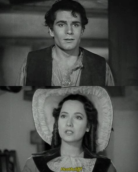 Wuthering Heights 1939, 1900s Movies, Wuthering Heights Aesthetic, Cathy And Heathcliff, Heathcliff Wuthering Heights, Wuthering Heights Movie, Merle Oberon, Classic Memes, Gothic Literature