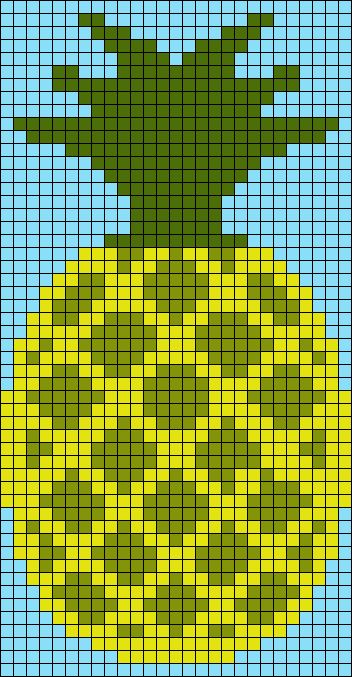 Alpha pattern #107914 | BraceletBook Pineapple Perler Bead Pattern, Pineapple Pixel Art, Graphgan Patterns, Graphic Pictures, Crochet Grid, Fall Cross Stitch, Hawaii Summer, Easy Pixel Art, Pineapple Crochet