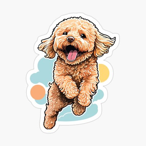 Blonde Cockapoo, Dog Stickers Printable, Cockapoo Art, Apricot Blonde, Pets Stickers, World Making, Dog Themed Birthday Party, Toy Poodle Puppies, Cat Birthday Party