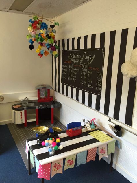 Cafe Role Play, Nursery Cafe, Play Menu, Sweet Shop, Role Play, Outdoor Area, Toddler Bed, Nursery, Cafe