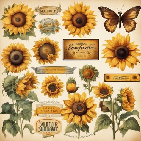 Sticker #sticker Stickers #stickers freesticker #freesticker freestickers #freestickers free download sticker #freedownloadsticker 12.133 Sunflower Stickers Printable, Vintage Flowers Stickers Free Printable, Sunflower Printable, Collage Photo Frame Design, School Scrapbook Layouts, Sunflower Sticker, Scrapbook Printables Free, Canvas Bag Diy, File Decoration Ideas