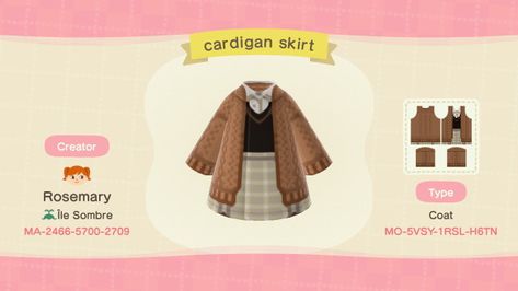 Lucy Animal Crossing, Acnh Autumn Clothes Codes, Animal Crossing Autumn Outfits, Anch Fall Outfits Codes, Animal Crossing Design Codes Clothes Fall, Aesthetic Animal Crossing Clothes, Animal Crossing Nh Clothes, Acnh Autumn Outfit Codes, Autumn Animal Crossing Codes