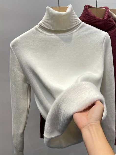 Faster shipping. Better service Turtleneck White, Winter Turtleneck, Velvet Sweater, Cotton Decorations, Thermal Sweater, Women Sweaters Winter, Ladies Turtleneck Sweaters, Fashion Line, Winter Sweaters