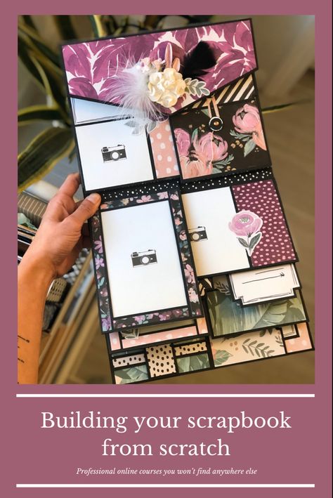 Scrapbook Diy Handmade, Scrapbook Albums Tutorial How To Make, Chipboard Scrapbook Album Ideas, How To Start Scrapbooking Step By Step, Scrapbook Page Layouts Templates, Paper Albums Mini Scrapbooks, Chipboard Mini Albums Ideas, Valentine Craft Ideas, Scrapbook Cards Ideas