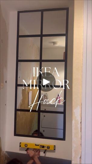 Blodlonn Ikea Mirror, Ikea Mirror Ideas, Ikea Spiegel Hack, Walmart Mirror Hack, Ikea Mirror Wall, Diy Mirror Wall Decor, Ikea Mirror Hack, Ikea Dining Room, Mirror Hack