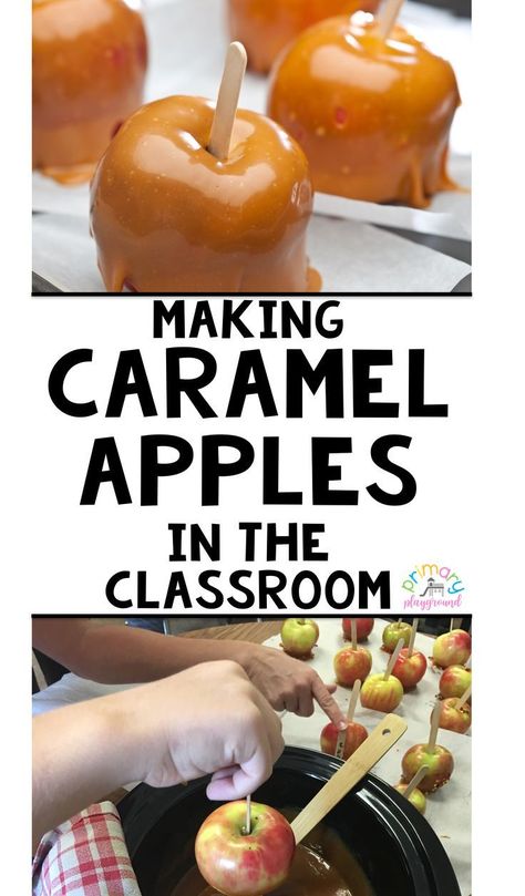 Making Caramel Apples In the Classroom Caramel Apple Kits, Make Caramel Apples, Classroom Cooking, Making Caramel, Kids Cooking Activities, Preschool Cooking, Caramel Apples Recipe, Cooking In The Classroom, Apple Snacks