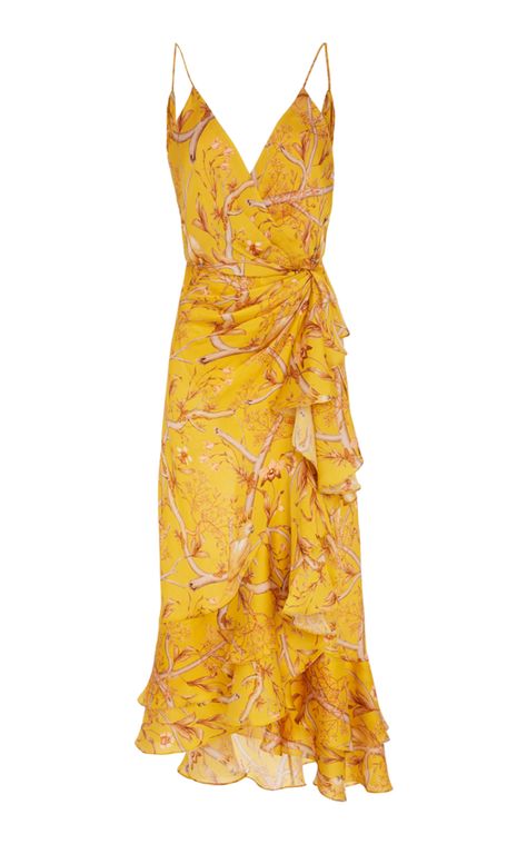 Johanna Ortiz, Beauty Dress, Looks Chic, Printed Dress, Ladies Dress Design, Looks Style, Silk Chiffon, Yellow Dress, Moda Operandi