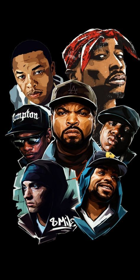 Hip Hop Artists Wallpaper, Rappers As Cartoons, Tupac And Biggie Wallpaper, Gangsta Wallpaper Aesthetic, All Rappers Wallpaper, Cartoon Rappers Art, West Side Wallpaper, Rap Us Wallpaper, Chicana Wallpaper Iphone