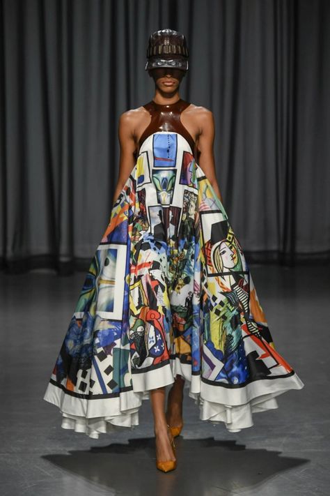 Afrikaanse Mode, Mary Katrantzou, Crewneck Dress, African Fashion Dresses, African Dress, African Clothing, Fashion Week Spring, London Fashion Week, Fashion Classy