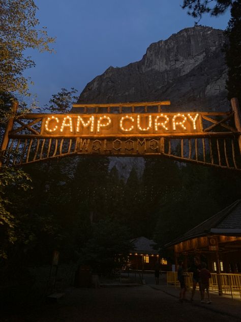 Yosemite Curry Village travel photos adventure Camp Curry Yosemite, Curry Village Yosemite, Yosemite Rv Camping, Camping Sunset Aesthetic, Awhanee Hotel Yosemite, Yosemite Camping, Yosemite National Park, California Travel, Camping Trips