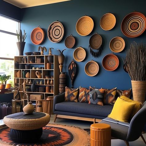 African Decor Living Room, African Living Rooms, Modern African Decor, African Room, Boho Minimalism, Afrocentric Decor, African Interior Design, African Inspired Decor, African Interior