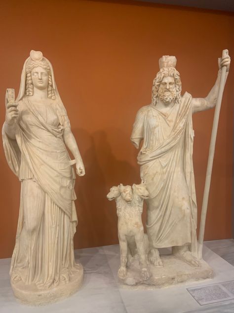 #hades #hadesandpersephone #statue #greek #greekmythologyaesthetic #crete #cretegreece #museum Hades Statue Sculpture, Hades Throne, Hades And Persephone Statue, Hades Statue, Persephone Statue, Greek Mythology Statue, Greek Goddess Art, Roman Mythology, Hades And Persephone