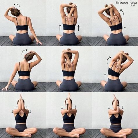 Upper Body Stretches ✨ these are my go-to stretches for my neck, triceps, shoulders and the sides of my body. Stretches For Upper Back, Upper Body Yoga, Inner Thigh Stretches, Upper Body Stretches, Hata Yoga, Yoga Inspiration Photos, Arm Stretches, Yoga Tutorial, Body Stretches