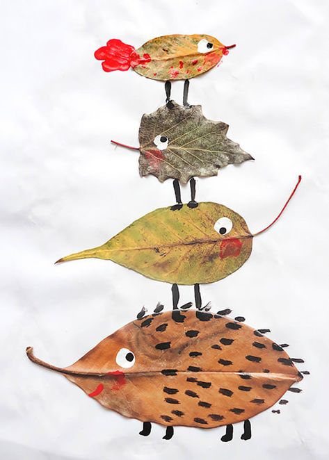 Autumn Leaves Craft, Autumn Leaves Art, Leaf Animals, Fall Art Projects, Easy Fall Crafts, Leaf Crafts, Fall Art, Fall Crafts Diy, Autumn Crafts