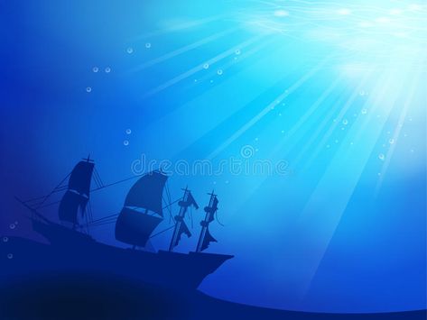 Deep blue ocean with shipwreck as a silhouette bac. Kground, create by vector , #Ad, #ocean, #shipwreck, #Deep, #blue, #silhouette #ad Shipwreck Painting, Silhouette Background, Blue Silhouette, Deep Blue Ocean, Infographic Design Layout, Twelfth Night, Under Water, Black Silhouette, Old Map