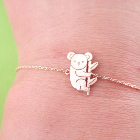 - Description - Details A beautiful animal themed bracelet made with a small charm in the shape of a koala bear in rose gold! Matching necklace available in our store! Store FAQ | Shipping Info | Retu Mrs Necklace, 14k Gold Initial Necklace, Koala Bears, Anklet Designs, Gold Animals, Gold Letter Necklace, Initial Necklace Gold, Pierced Jewelry, Small Charms