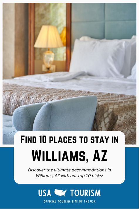 Planning a trip to Williams, AZ and wondering where to stay? We've got you covered! In this article, we've put together a list of the top ten places to stay in Williams, AZ, from rustic cabins to luxurious resorts. Whether you're looking for a cozy retreat in the mountains or a convenient downtown location, Williams has a variety of lodging options to suit any preference and budget. Join us as we explore the best places to stay in Williams and make your next trip a memorable one. Grand Canyon Hotels, Usa Tourism, Williams Az, Williams Arizona, Grand Canyon Railway, Rustic Cabins, Arizona Vacation, Historic Route 66, Country Inn