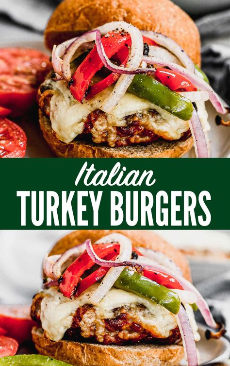 Ground Turkey Sandwich Recipes, Italian Turkey Recipes, Italian Ground Turkey Recipes, Italian Turkey Burger, Ground Turkey Burger Recipes, Italian Ground Turkey, Best Turkey Burger Recipe, Best Turkey Burger, Turkey Burger Recipes Healthy