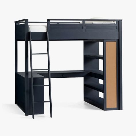 Teen Loft Bed, Loft Beds For Teens, Teen Sleeping, A Loft Bed, Bunk Bed With Desk, Sleep Study, Bed With Desk, Loft Bunk Beds, Compact Desks