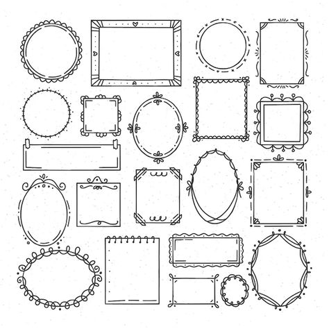 Aesthetic Frame Drawing, Draw Frames Border, Doodle Picture Frame, How To Draw A Frame, Picture Frame Sketch, Tattoo Picture Frame, Victorian Doodles, Frames Ideas Drawing, Picture Border Ideas