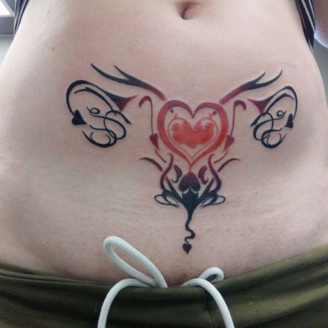 Womb Tattoos Meaning, Womb Tattoo Succubus Design, Fertility Tattoo, Womb Tattoo, 4 Tattoo, Medusa Tattoo, Dainty Tattoos, Hot Tattoos, Aesthetic Tattoo