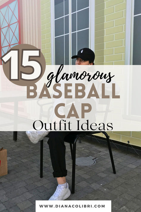 15 Glamorous Baseball Cap Outfits to Recreate - Diana Colibri Old Money Cap Outfit, Casual Fall Outfits With Baseball Hat, Cute Outfits With A Baseball Hat, Dress With Ball Cap Outfit, Vintage Baseball Cap Outfit, Black La Hat Outfit, Womens Baseball Cap Outfit, La Baseball Cap Outfit, How To Style A Baseball Hat