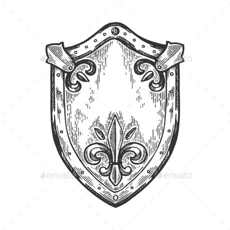 Roman Sheild Tattoos, Medieval Shield Illustration, Knight Shield Drawing, Roman Shield Tattoo, Viking Shield Tattoo Design, Knight Shield Tattoo, Sheild Tattoos Design, Shield Sketch, Shield Tattoo Design