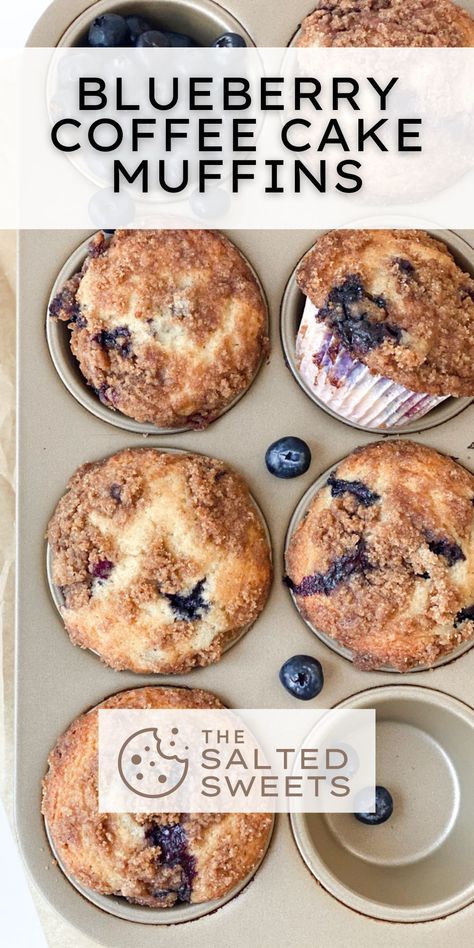 Dessert With Blueberries, Blue Brunch Food, Coffeecake Muffins, Blueberry Muffin Coffee Cake, Fancy Blueberry Muffins, Blueberry Muffin With Crumble Topping, Coffee Cake Muffins Healthy, Blueberry Muffins With Crumble Topping, Winter Muffins