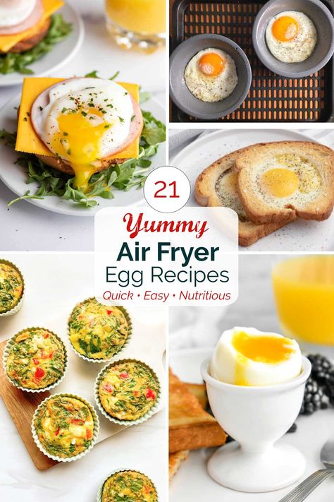 Egg Bites Air Fryer, Air Fryer Recipes Eggs, Fried Egg Recipes, Eggs In Oven, French Eggs, Easy Breakfasts, Healthy Egg Breakfast, Over Easy Eggs, Boiled Egg Diet