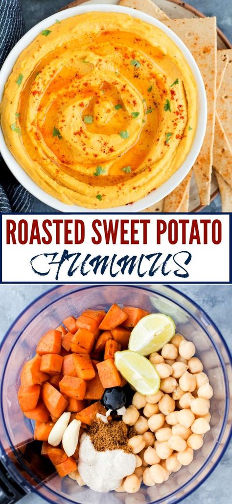 Wraps And Sandwiches, Potato Hummus, Sweet Potato Hummus, Hummus Recipe Homemade, Roasted Potato, Roasted Sweet Potato, Homemade Hummus, Buffalo Chicken Dip, Hummus Recipe