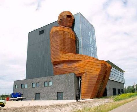 Human Body Building, Oegstgeest Funny Buildings, Funky Buildings, Weird Houses, Strange Buildings, Unusual Architecture, Unusual House, Crazy Houses, Awesome Architecture, Outdoor Buildings