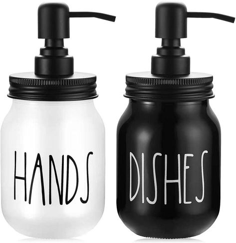 Farmhouse, rustic, modern, mason jar, soap dispensers labeled. Farmhouse Soap Dispenser, Hand And Dish Soap Dispenser, Farmhouse Bathroom Accessories, Soap Dispenser Set, Bathroom Soap Holder, Mason Jar Soap Dispenser, Glass Soap Dispenser, Foam Soap Dispenser, Soap Pump Dispenser