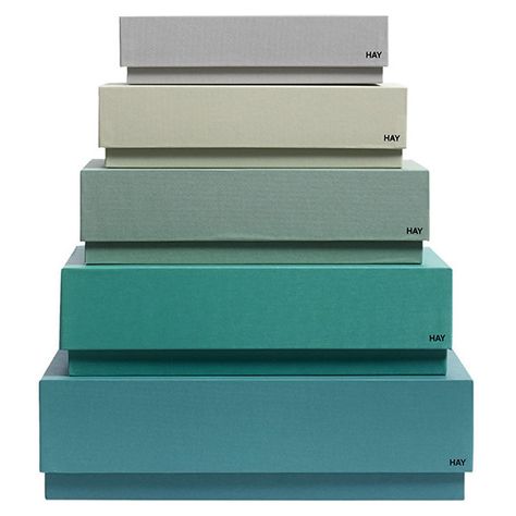 HAY Box Box Desktop - Set of 5 - Green ($52) ❤ liked on Polyvore featuring home, home decor, small item storage, fillers, boxes, blue, green, colored storage boxes, key box and green home decor Pastel Storage, Hay Box, Stacking Boxes, Key Storage Box, Stackable Storage Boxes, Sweet House, Storage Decor, Boxes Storage, Hay Design